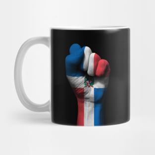 Flag of Dominican Republic on a Raised Clenched Fist Mug